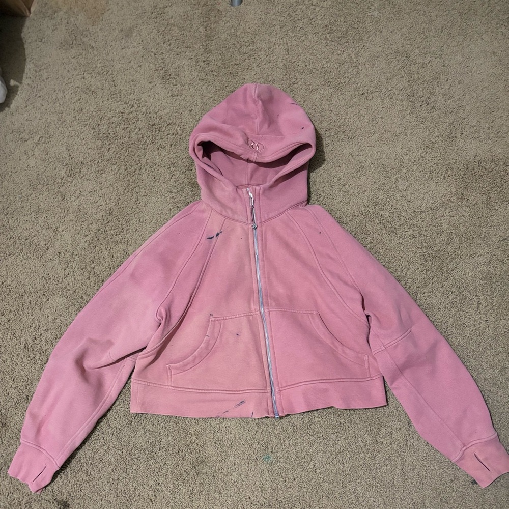 Lululemon Scuba Rose Pink Full Zip Hooded Sweater